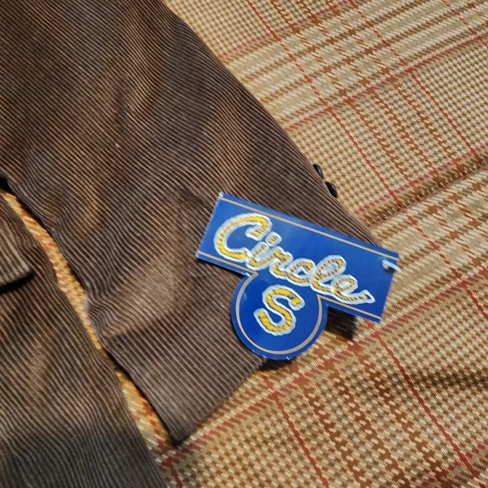 Circle S Corduroy Western Blazer 48L Brown Corduroy Sport Coat Ranch Dallas NWT
